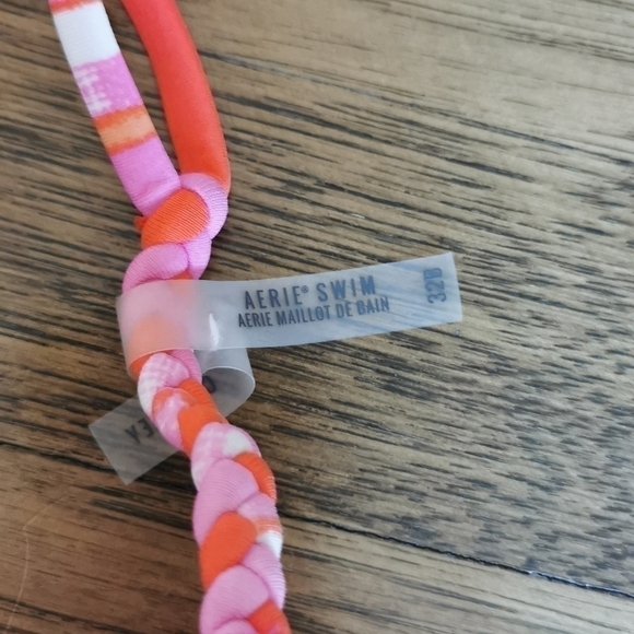 AERIE Bikini Top Push-Up Orange Pink New 32B - Picture 3 of 5